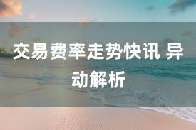 交易费率走势快讯 异动解析